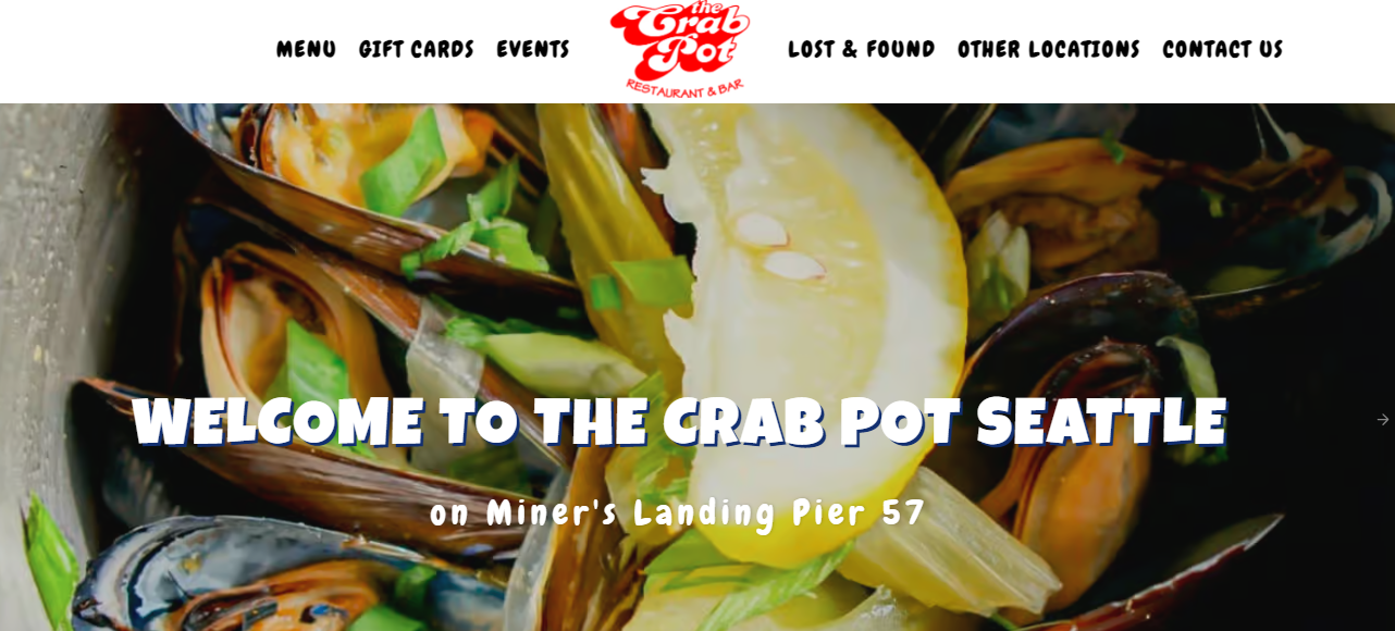 The Crab Pot Seafood Restaurant main menu