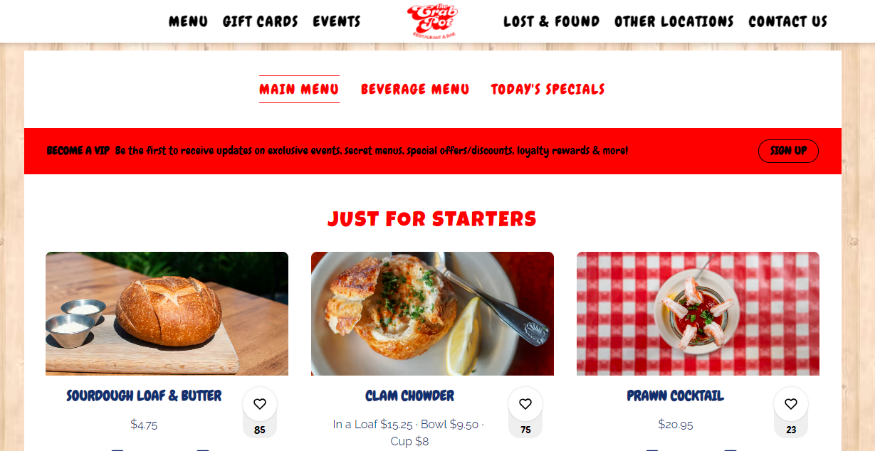 The Crab Pot Seafood Restaurant homepage