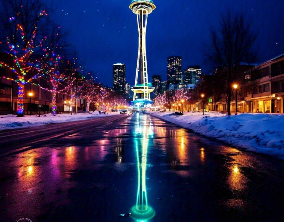 AI generated lights in Seattle Washington